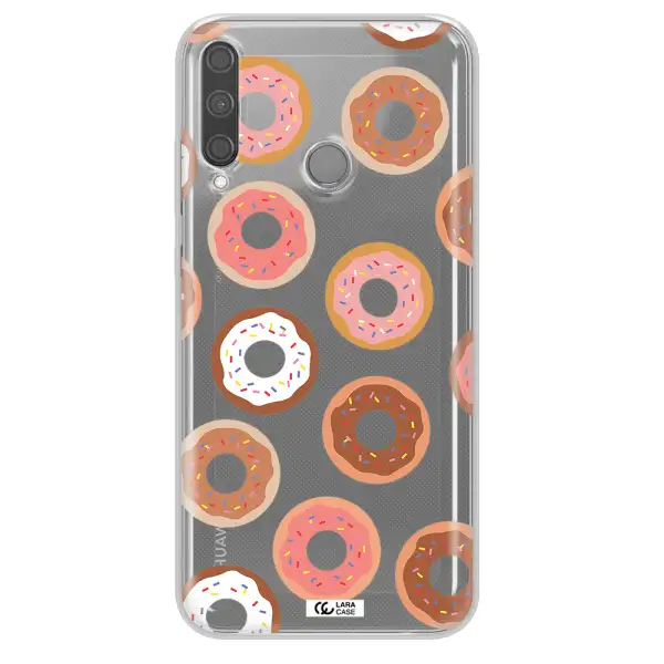 a pattern of donuts with sprinkles Huawei P40 Lite E Clear TPU Case