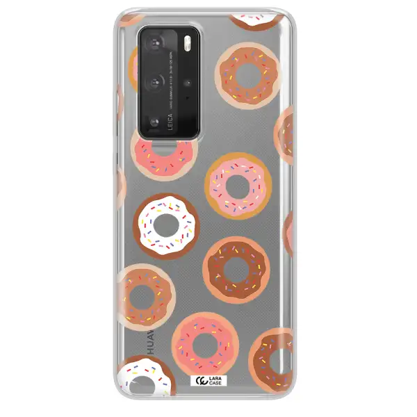 a pattern of donuts with sprinkles Huawei P40 Pro Clear TPU Case