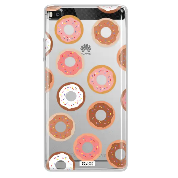 a pattern of donuts with sprinkles Huawei P8 Clear TPU Case