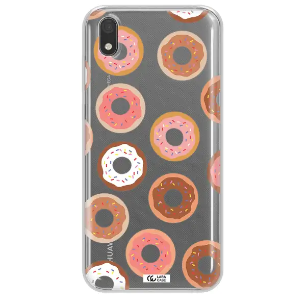 a pattern of donuts with sprinkles Huawei Y5 2019 Clear TPU Case