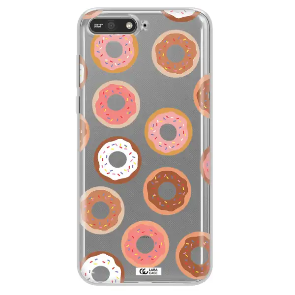 a pattern of donuts with sprinkles Huawei Y6 2018 Clear TPU Case