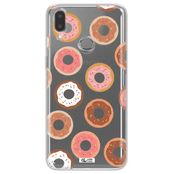 a pattern of donuts with sprinkles Samsung A10S Clear TPU Case