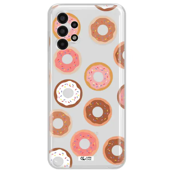 a pattern of donuts with sprinkles Samsung A13 4g Clear TPU Case