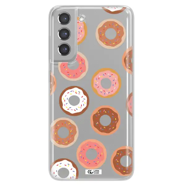 a pattern of donuts with sprinkles Samsung A21 Fe Clear TPU Case