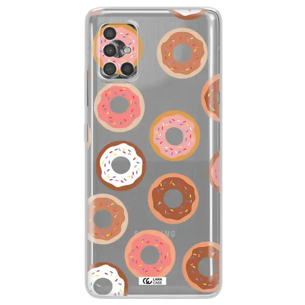 A Pattern Of Donuts With Sprinkles Samsung A40S Clear Tpu Case