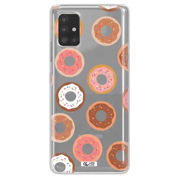 a pattern of donuts with sprinkles Samsung A51 Clear TPU Case