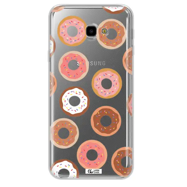 a pattern of donuts with sprinkles Samsung J4 Plus Clear TPU Case