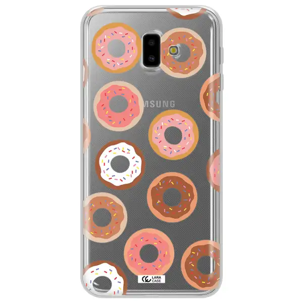 a pattern of donuts with sprinkles Samsung J6 Plus Clear TPU Case