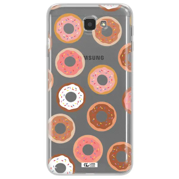 a pattern of donuts with sprinkles Samsung J7 Prim Clear TPU Case