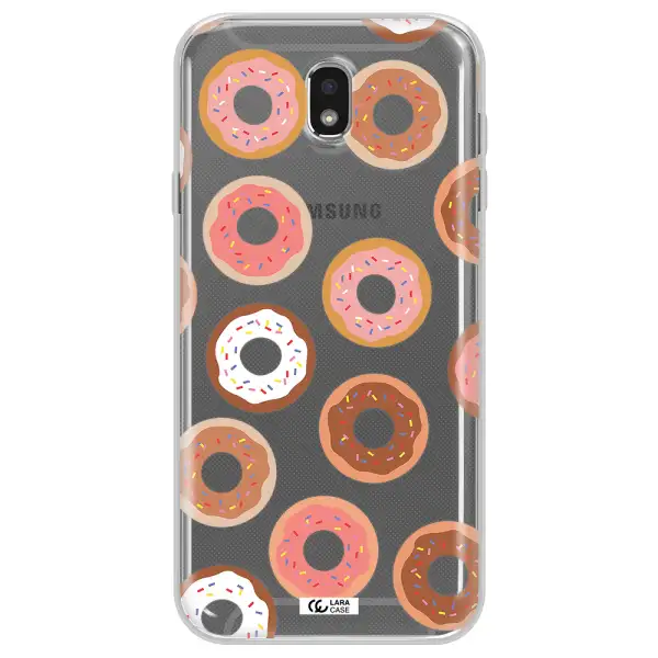 a pattern of donuts with sprinkles Samsung J7 Pro Clear TPU Case