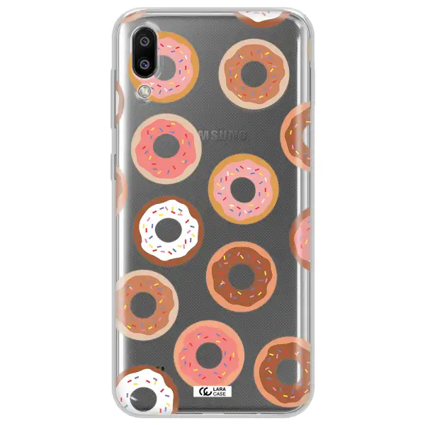 a pattern of donuts with sprinkles Samsung M10 Clear TPU Case