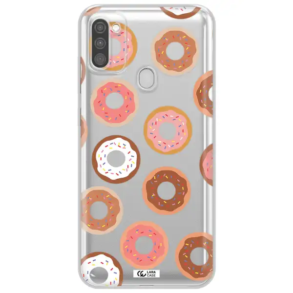 a pattern of donuts with sprinkles Samsung M11 Clear TPU Case