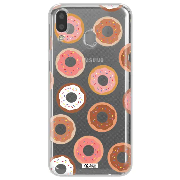 a pattern of donuts with sprinkles Samsung M20 Clear TPU Case