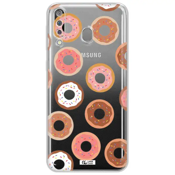 a pattern of donuts with sprinkles Samsung M30 Clear TPU Case