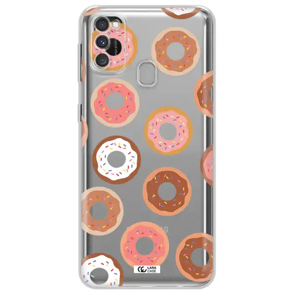 a pattern of donuts with sprinkles Samsung M30S Clear TPU Case