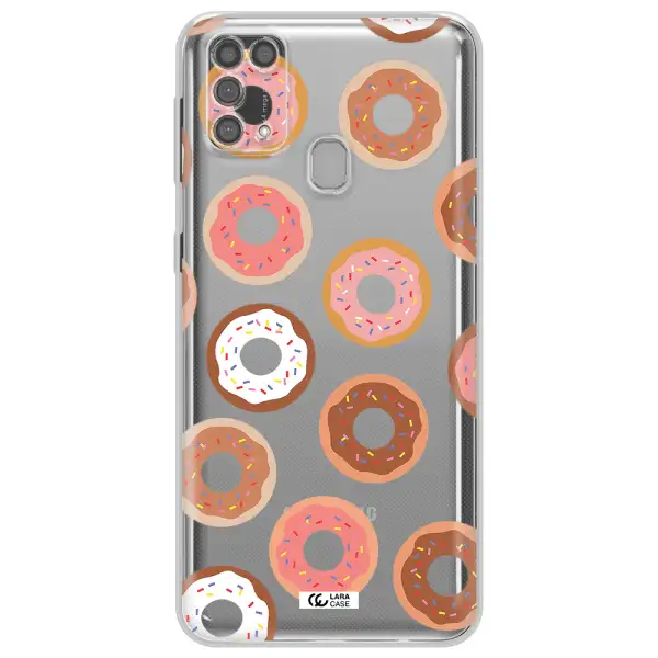a pattern of donuts with sprinkles Samsung M31 Clear TPU Case