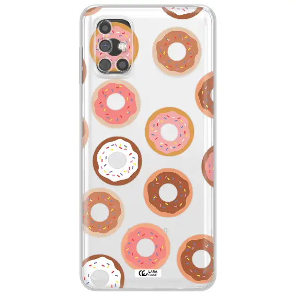 a pattern of donuts with sprinkles Samsung M31S Clear TPU Case