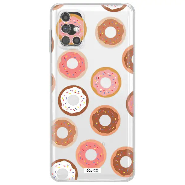 a pattern of donuts with sprinkles Samsung M51 Clear TPU Case