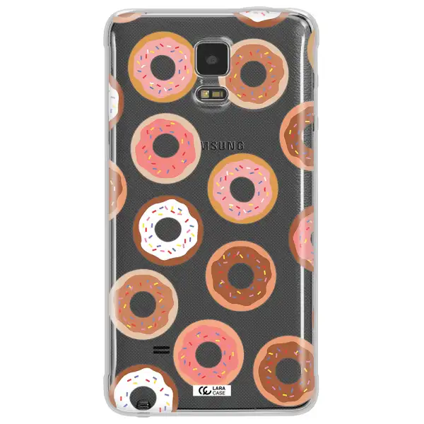 a pattern of donuts with sprinkles Samsung Note 4 Clear TPU Case