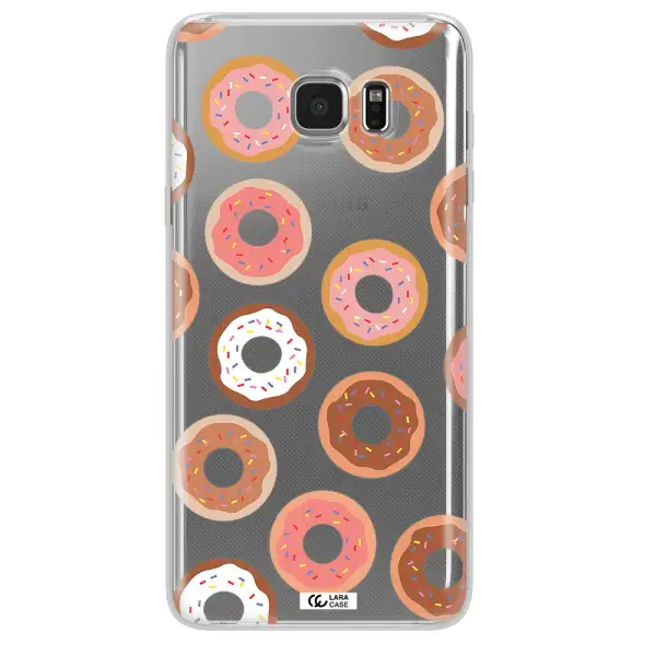 a pattern of donuts with sprinkles Samsung Note 5 Clear TPU Case