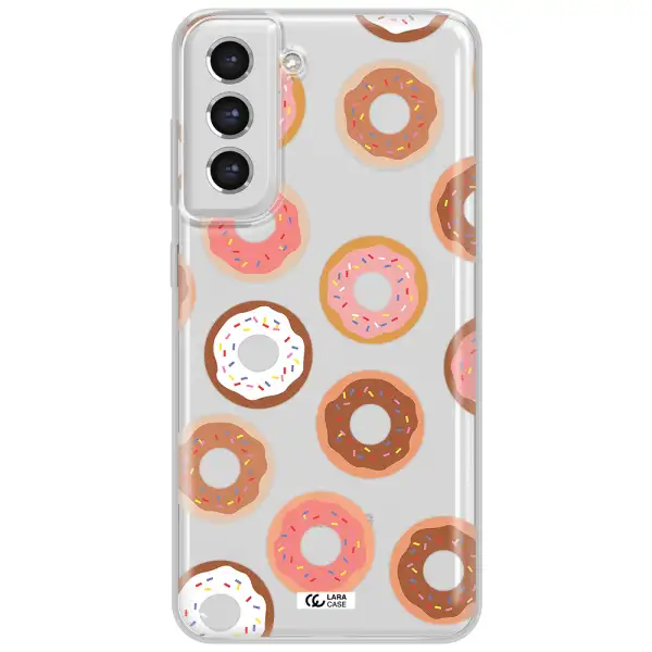 A Pattern Of Donuts With Sprinkles Samsung S21 Fe Clear Tpu Case