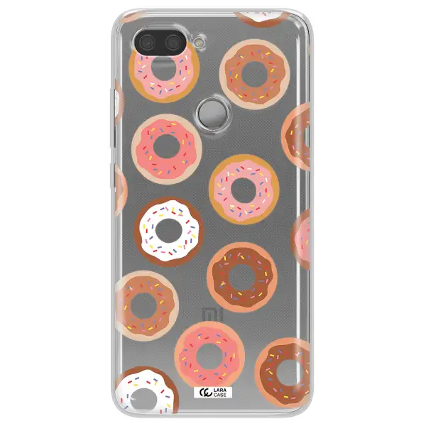a pattern of donuts with sprinkles Xiaomi Mi 8 Lite Clear TPU Case