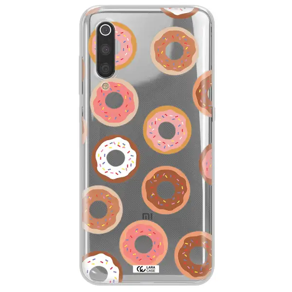 a pattern of donuts with sprinkles Xiaomi Mi 9 Clear TPU Case