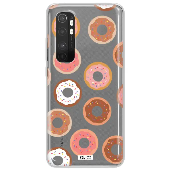 a pattern of donuts with sprinkles Xiaomi Mi Note 10 Lite Clear TPU Case