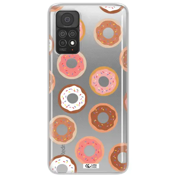 a pattern of donuts with sprinkles Xiaomi Note 11 Pro Clear TPU Case