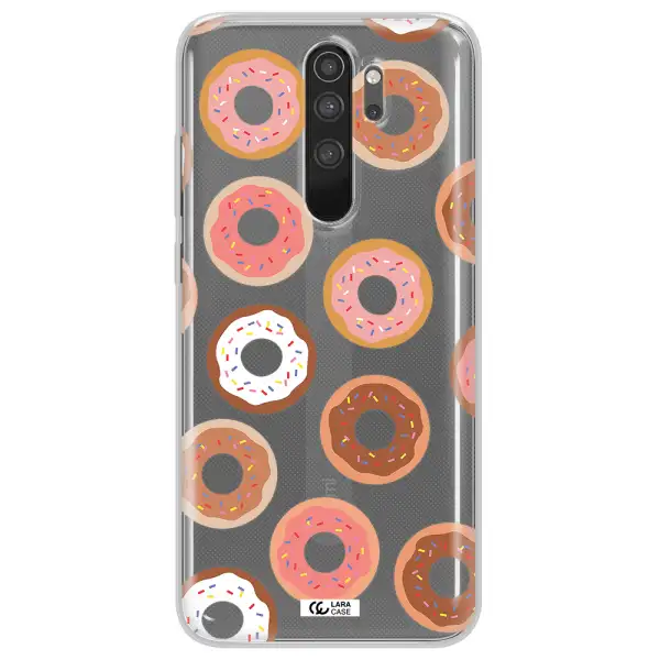 a pattern of donuts with sprinkles Xiaomi Note 8 Pro Clear TPU Case