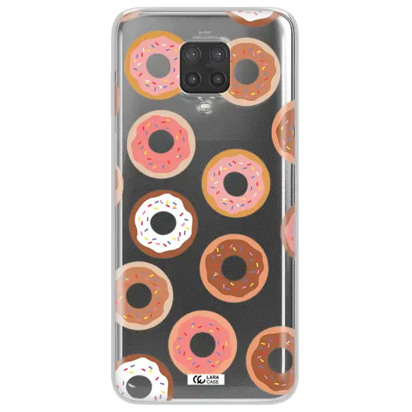 a pattern of donuts with sprinkles Xiaomi Note 9 Pro Clear TPU Case