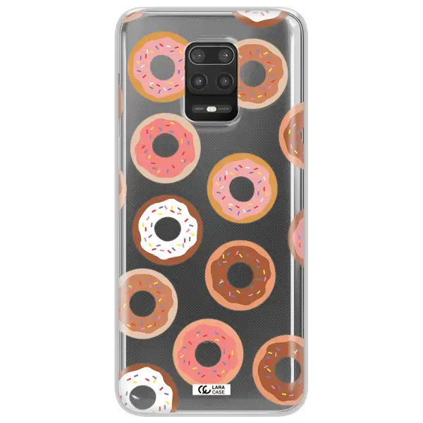 a pattern of donuts with sprinkles Xiaomi Note 9S Clear TPU Case