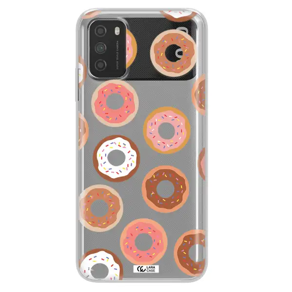 a pattern of donuts with sprinkles Xiaomi Poco M3 Clear TPU Case