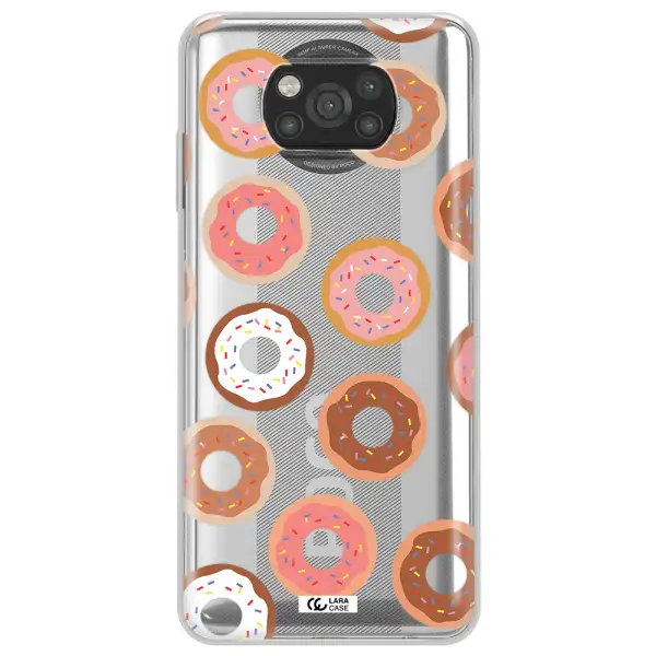 a pattern of donuts with sprinkles Xiaomi Poco X3 Clear TPU Case