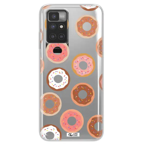a pattern of donuts with sprinkles Xiaomi Redmi 10 Clear TPU Case