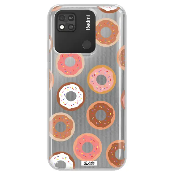 a pattern of donuts with sprinkles Xiaomi Redmi 10A Clear TPU Case