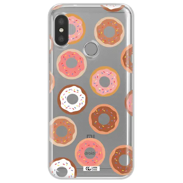 a pattern of donuts with sprinkles Xiaomi Redmi 6 Pro Clear TPU Case