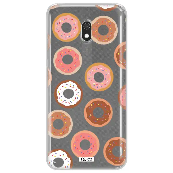 a pattern of donuts with sprinkles Xiaomi Redmi 8A Clear TPU Case