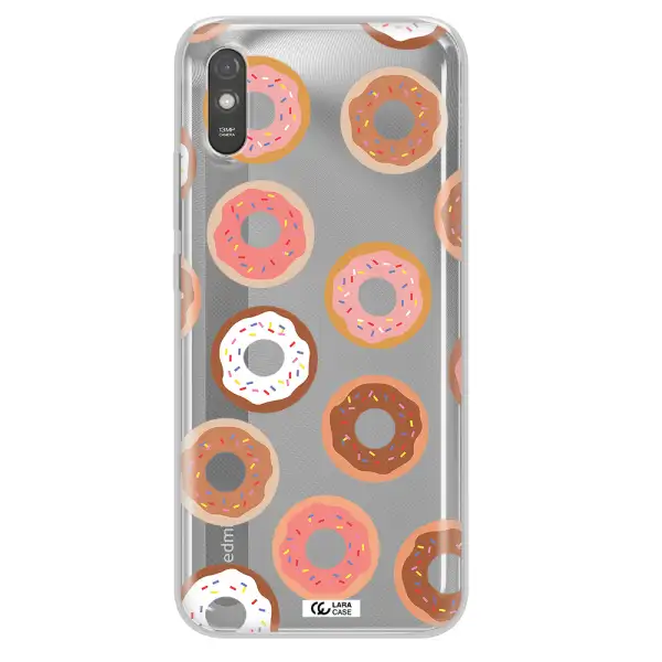 a pattern of donuts with sprinkles Xiaomi Redmi 9A Clear TPU Case