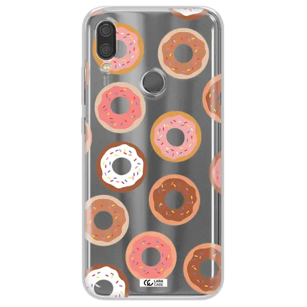 a pattern of donuts with sprinkles Xiaomi Redmi Note 7 Clear TPU Case