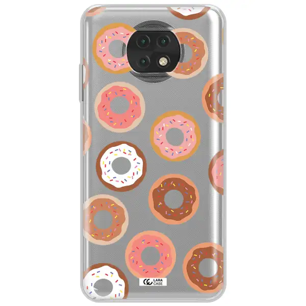 A Pattern Of Donuts With Sprinkles Xiaomi Redmi Note 9T Clear Tpu Case