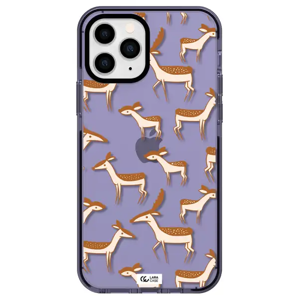 a pattern of deer and fawns Apple iPhone 11 pro impact Lilac Case