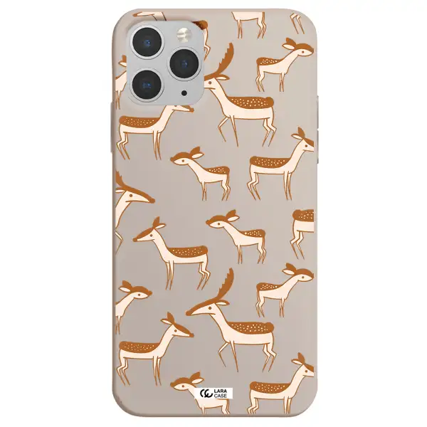 a pattern of deer and fawns Apple iPhone 11 pro max Silicone Stone Case