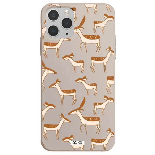 a pattern of deer and fawns Apple iPhone 11 pro Silicone Stone Case