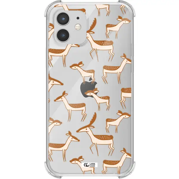 a pattern of deer and fawns Apple iPhone 12 mini Clear PC Case