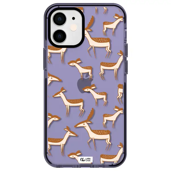 a pattern of deer and fawns Apple iPhone 12 mini impact Lilac Case