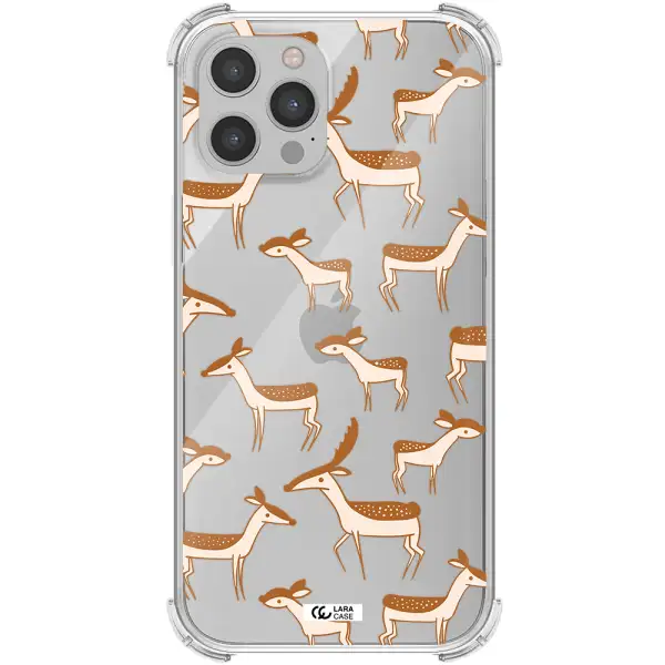 a pattern of deer and fawns Apple iPhone 12 pro Clear PC Case