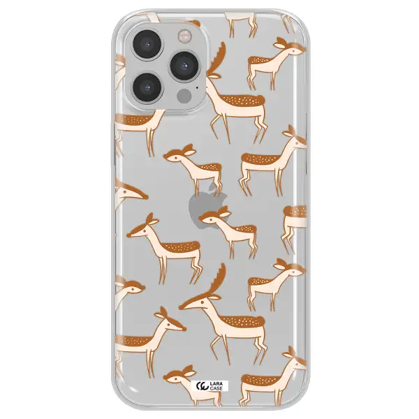 a pattern of deer and fawns Apple iPhone 12 pro Clear TPU Case