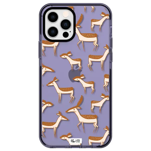 a pattern of deer and fawns Apple iPhone 12 pro impact Lilac Case