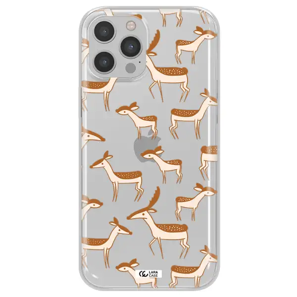 a pattern of deer and fawns Apple iPhone 12 pro max Clear TPU Case